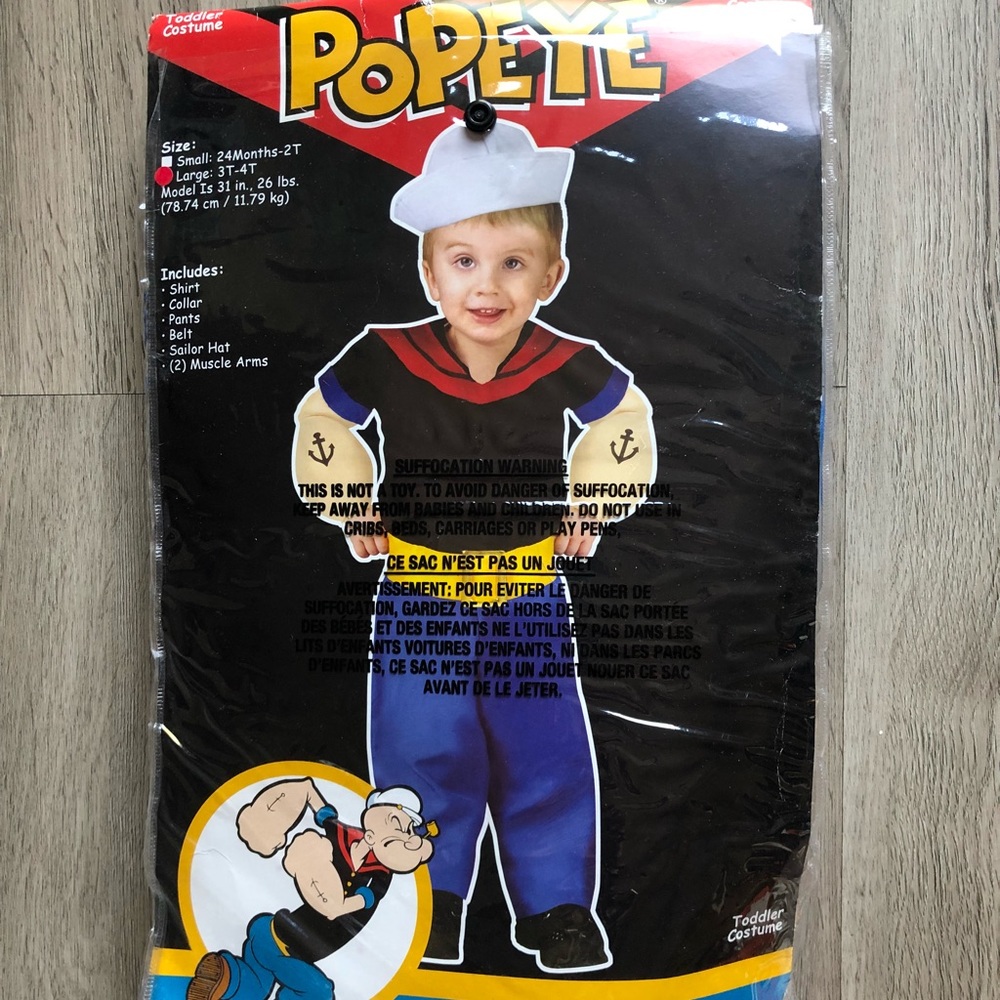 Popeye Halloween costume 3T-4T